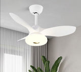 New Nordic bedroom fan light ultra-thin frequency conversion mute restaurant ceiling fan light children&#39;s room bedroom fan lamp