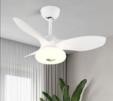 New Nordic bedroom fan light ultra-thin frequency conversion mute restaurant ceiling fan light children&#39;s room bedroom fan lamp
