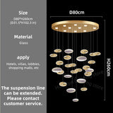 Customable Modern Chandelier Hotel Restaurant Lobby Pendant Light Luxury Villa High Ceiling Lighting Hall Glass Hanging Lamp