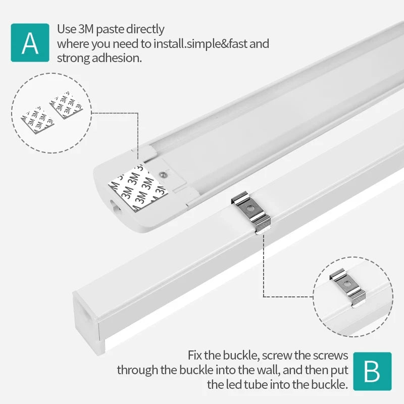 Plug-in LED Tube Light with 1.8m Switch Wire - Under Cabinet Kitchen Lamp