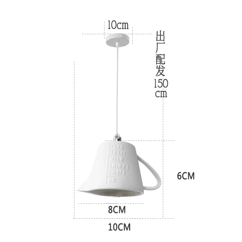 Ceramic Led Pendant Light Modern Tea Cup Teapot Hanging Lamp Kitchen Dining Room Lights Bar Cafe Home Decor Lighting Fixtures