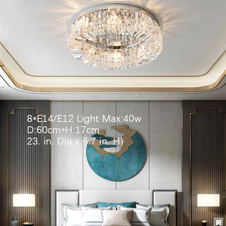 modern style ceiling light K9 crystal stainless steel decorative living room bedroom LED ceiling lamp