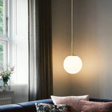 Nordic White Glass Ball LED Pendant Lamp Dining Room Chandeliers Decoration Maison  Applicable To Hall Bed Room Lighting