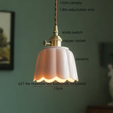 IWHD Home Design LED Pendant Lamp Balcony Reading Dining Room Japan Style Gold Copper Patterned Ceramic Hanging Lights Hanglamp