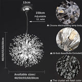 Modern Chrome Bedside Crystal Pendant Lamp Chandelier Light Round Crystal Hanging Chandelier For Bedroom Living Room Dining Room