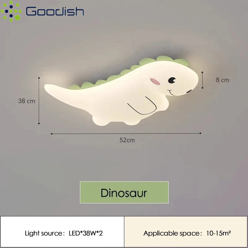 Modern Cute Cartoon Dinosaur LED Ceiling Light ArtTyrannosaurus Triceratops Lamps for Chidren's Room Home Decoration Chandeliers
