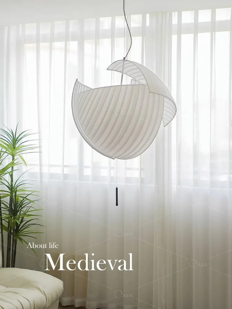 Modern Designer Wabi-Sabi Fabric Led Pendant Light Living Dining Room Led Chandeliers Lighting Home Decors Hanging Lamp Luminaire