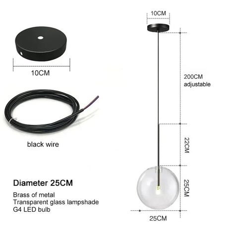 Nordic Modern Chandelier Pendant Lights Fixture Glass Ball Lampshade Bedroom Dining Room Hanging Lamp Restaurant Decors Luster's