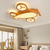 Children's Room Airplane Ceiling Lights Log Color LED Helicopter Light Nordic Modern Lamp Warm Youth Room Bedroom Chandelier