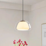 Creative Jelly Pendant Light Nordic Design Restaurant Kitchen Light  Transparent and Milk White Double Layer Glass Chandelier
