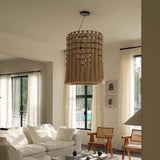 Nordic Wabi Sabi Minimalist Handmade Cotton Rope Bosnian Tassel Chandelier Living Dining Room Bedroom Pendant Light Lamp Fixture
