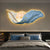 LED Wall Clock Light Luxury Large Art Clocks Living Room Decors  Painting Wall Watch Feather Silent Clock Renog Home Decoration