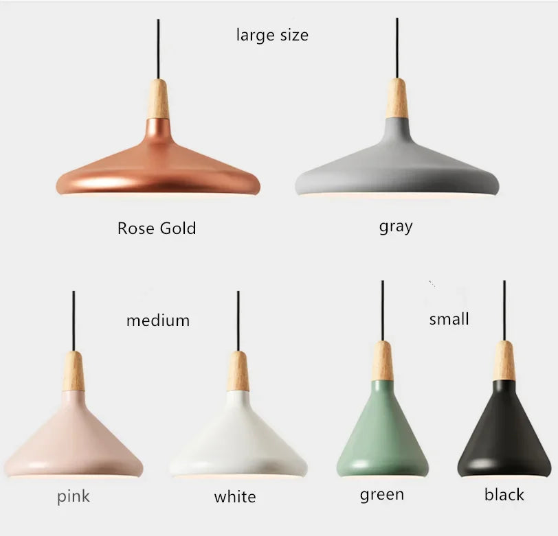 Modern Pendant Light Nordic Hanging Light Fixuture Suspension Macaron Dinning Living Room Hall Decoration Wood LED Lamp Lampara