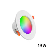 LED Smart Downlight Indoor Light Spotlight Tuya Bluetooth Control 10W 15W RGB+CW+WW AC 85-265V Ceiling Light Decoration