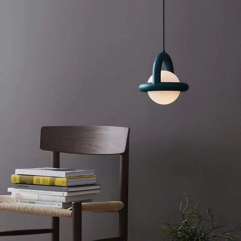 New Style LED Pendant Lights Acrylic Ball Black White Green Red Yellow Metal G4 Bulb For Dining Room Kitchen Bedroom Office