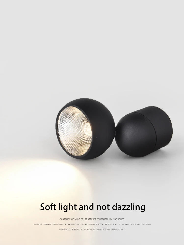 High CRI 90+ LED Surface Spotlight - 355° Rotatable Ceiling Spot Lamp