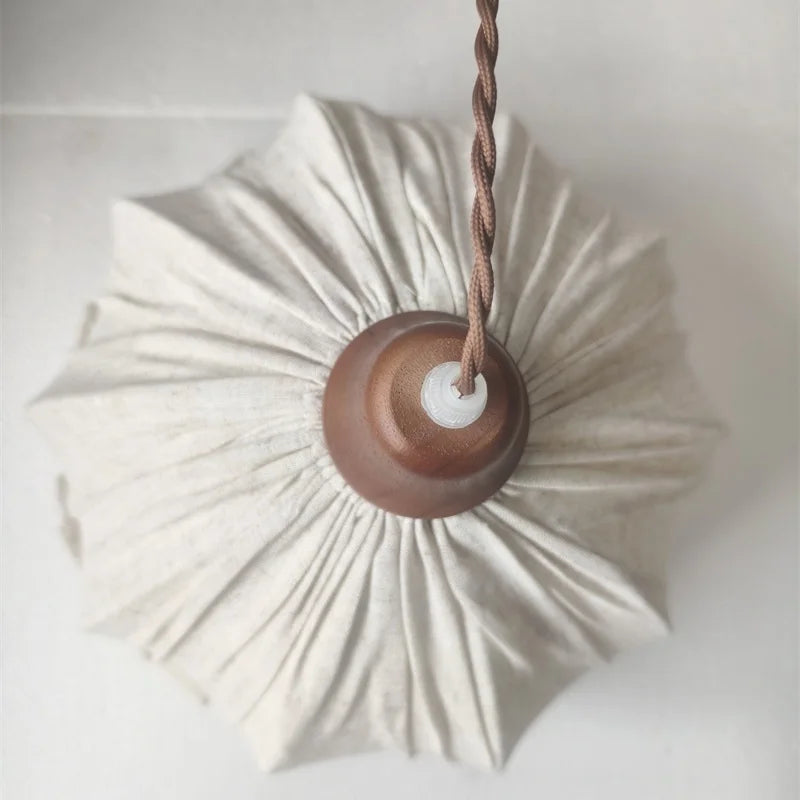 Nordic Retro Shop Pendant Lamp Countryside Simple Japanese Casual Fabric Bedroom Living Room Dining Room Decoration Hanging Lamp