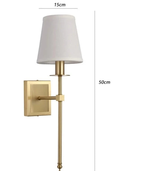 American Copper Wall Lamp Gold Bedroom Bedside Wall Decoration Light Living Room Background Villa Aisle Corridor Wall Sconces