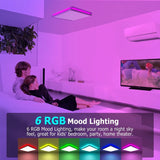 4W Square Tuya WiFi LED Ceiling Light Dimmable RGBCW Lamp with Remote Control for Living Room Bedroom Decor and Ambient Light