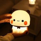 Kawaii Panda LED Night Light - Soft Silicone Tap Lamp for Baby Nursery
