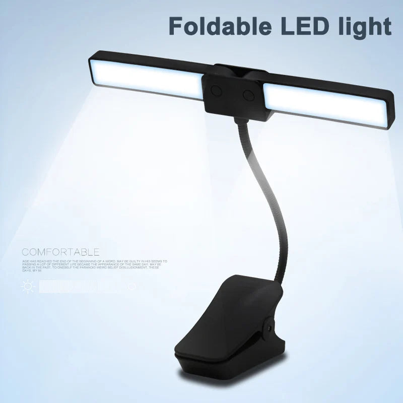 Table Lamp Rechargeable Foldable LED Eye-care Light With Clip For Reading Student