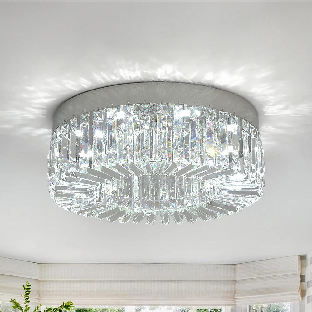 Gold Modern Crystal Chandelier - Luxury LED Ceiling Light for Living Room