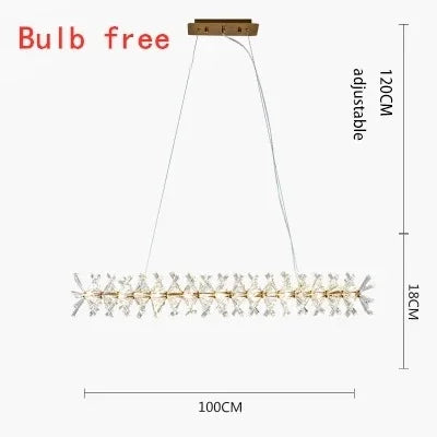 Modern Luxury Crystal LED Chandelier Lighting Nordic Firefly Ceiling Chandeliers For Living  Flower Ring Pendant Lamp