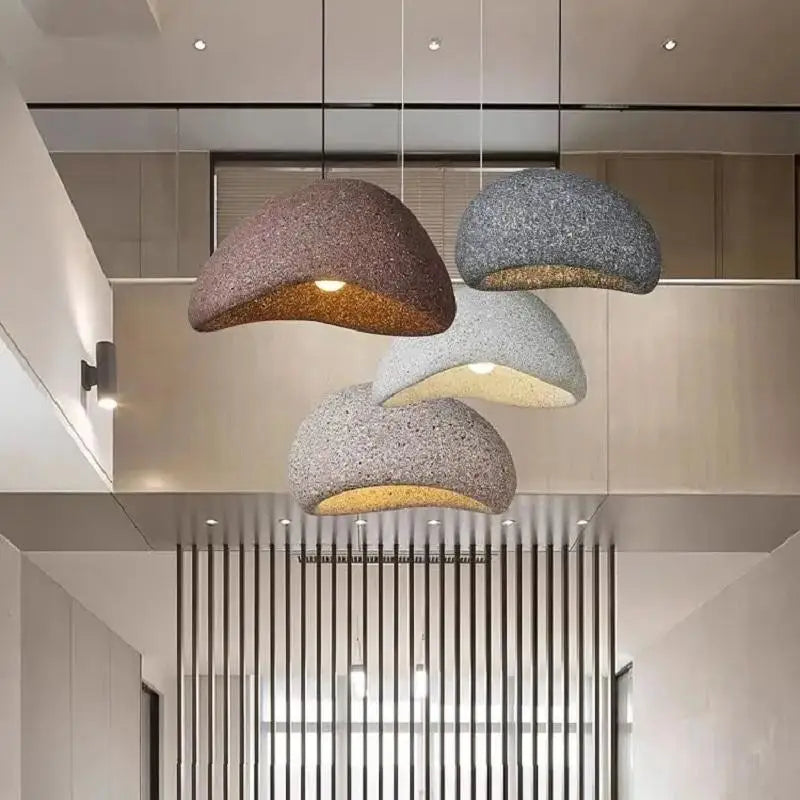 2026 Wabi-Sabi Pendant Lamp - Organic Textured Hanging Light for Dining Table
