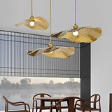 New Chinese Lotus Leaf Chandelier Zen Tea Table Hot Pot Kitchen Retro Creative Light Luxury Staircase Bar Decorative Lighting