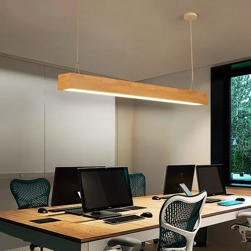 Nordic Modern Led Wooden Pendant Lights  Kitchen Office Bedroom Hanging Lights Solid Wood Home Decor Dining Room Pendant Lights