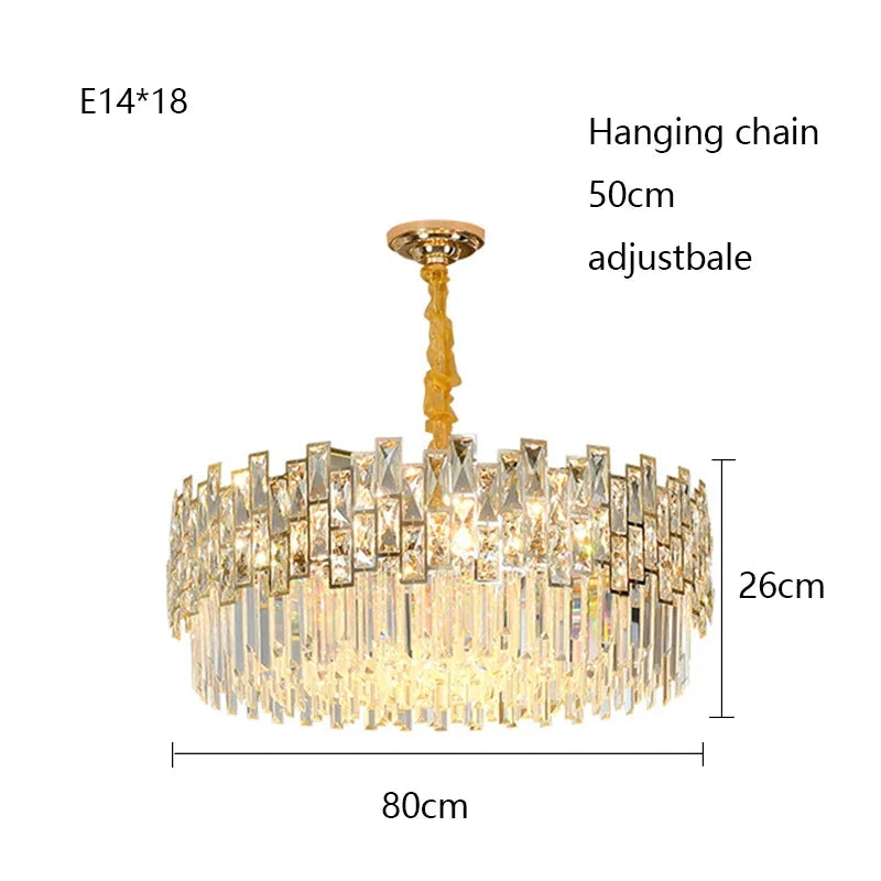 2025 New Modern High-End Light Luxury Crystal Chandeliers for Living Room Dining Bedroom Indoor Decor Lighting Lustres Fixtures