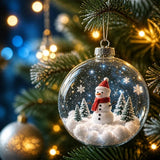 Luminous Transparent Christmas Hanging Ball LED Lights Snowman Christmas Tree Decor Elk Sock Xmas Tree Ornaments Christmas Tree