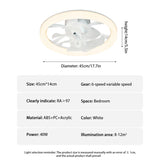 Modern Thin Ceiling Fan Light, White Silent Ceiling Fan, Remote Control, Unlimited Dimming, 6 Wind Power, Bedroom Living Room