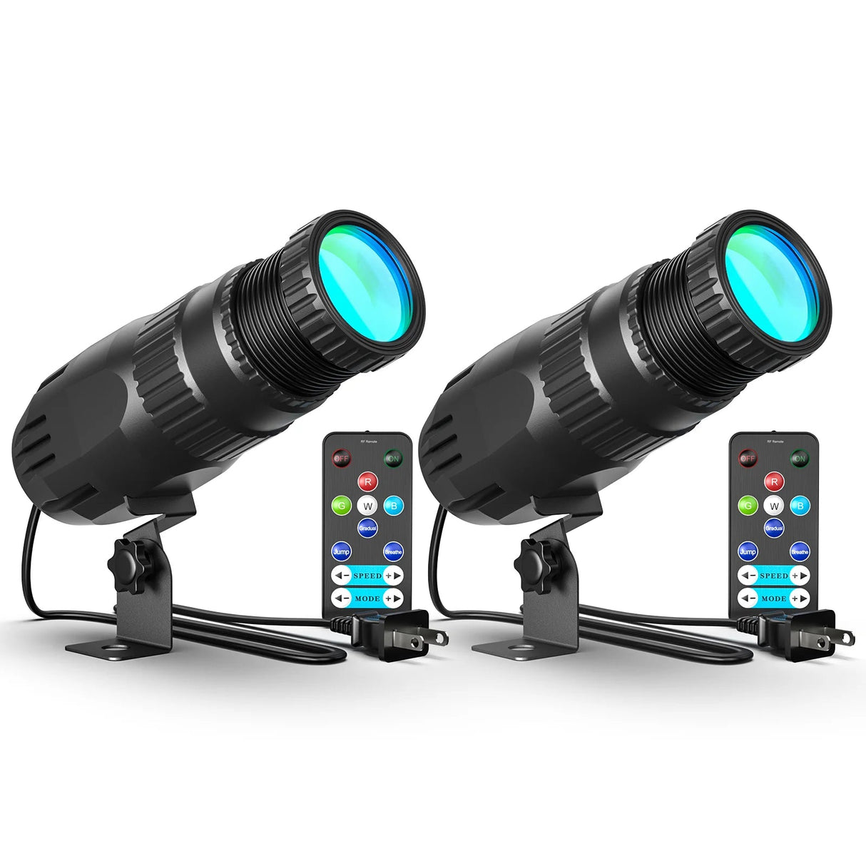 2Pcs 10W LED Mini Spotlight With Remote Manual Focus RGBW Pinspot Stage Light For DJ Disco Bar Club Show Wedding Party