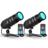 2Pcs 10W LED Mini Spotlight With Remote Manual Focus RGBW Pinspot Stage Light For DJ Disco Bar Club Show Wedding Party