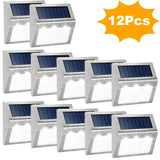 Stainless Steel Solar LED Deck Lights - Waterproof Outdoor Step & Stair Lamp for Backyard, Fence & Patio Pathway