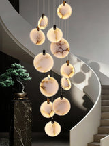 Staircase Pendant Light Lustre Minimalist Duplex Loft Marble Chandelier Villa High Ceiling Hanging Lamp Long Stair Chandelier