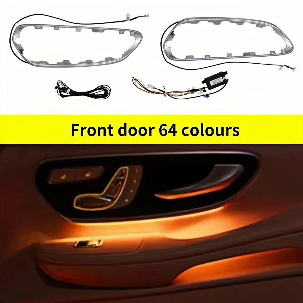 3/64 Colour LED Air Vents Ambient Light For Mercedes Benz V-Class W447 V260 2016-2023 Turbine Outlet Nozzle Active Ambient Light