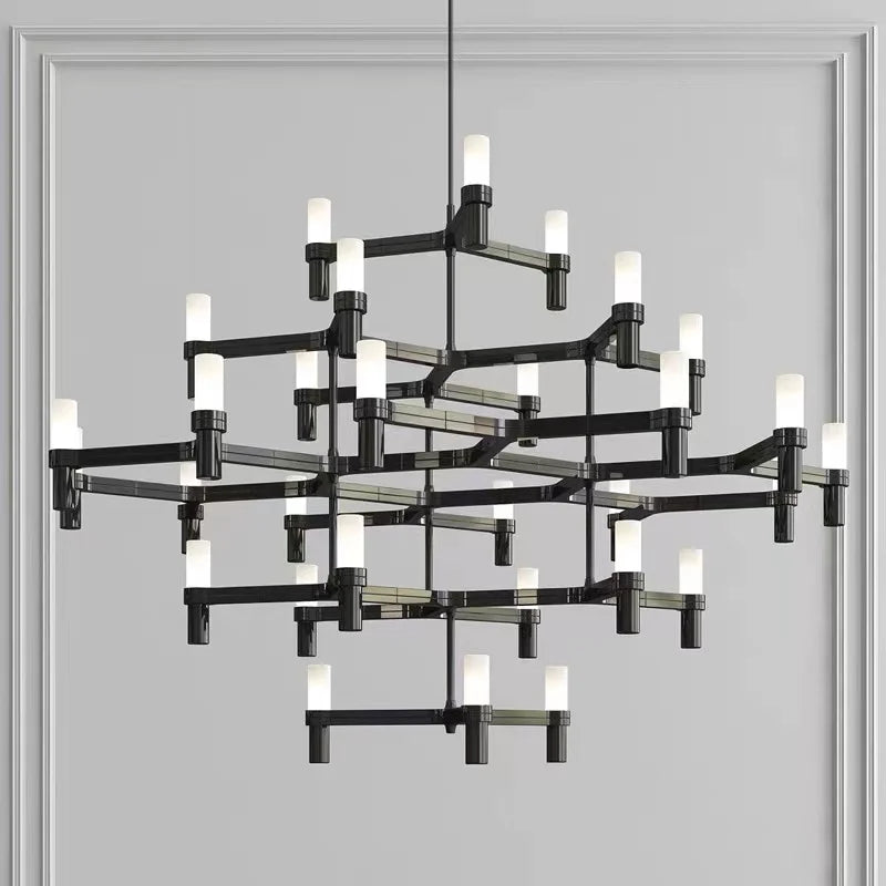 Modern Luxury Foyer G9 Led Chandelier Lustre Metal Pendant Chandelier Lighting Stairs Hanging Lamp Deco Led Indoor Light Fixture