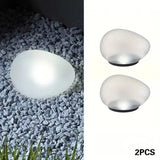 Solar Powered Frosted Pebble Lawn Light - Outdoor Waterproof Portable Ground Lantern & Decorative Garden Accent Lamp for Home Yard & Patio Pathways