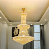 Luxury Crystal Chandeliers Villa Attic Stairs Lighting Lustre Decorate Indoor Living Room Loft Ceiling Pendant Lights Fixtures