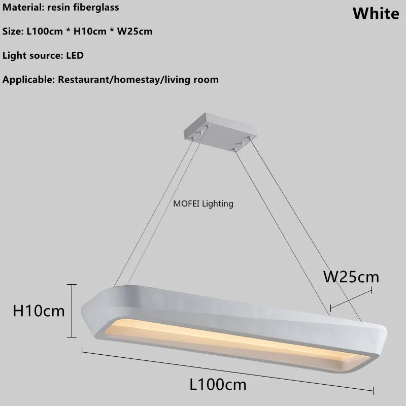 Minimalist Wabi Sabi Dining Room Rectangle Pendant Lights Coffee House Bar Bedroom Lamp Nordic New Style Dining Table Chandelier