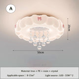 Children's Room Cloud Ceiling Light Pink Bow Crystal Cloud Lamp LED Cream Style Nursery Baby Room Boy Girl Bedroom Ceiling Lamps