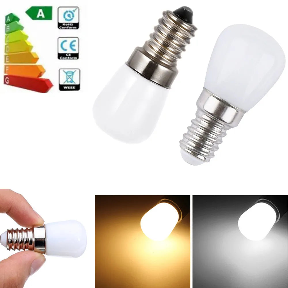 Mini LED Light Bulbs 2W E14 E12 T22 220V 110V 12V 24V 2835 SMD Refrigerator Lamp Screw Bulb For Refrigerator Freezer Cold/ Warm