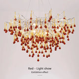Pink Crystal Chandelier Creative Waterdrop Luxury Living Room Lights Modern Home Indoor Decor Bedroom Dining Room Pendant Lamps