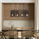 Retro Wooden Hanging Chandelier Light Dining Table Solid Wood Led Pendant Lamp Living Room Kitchen Chandelier Lighting Fixture