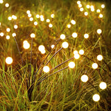 8-LED Solar Firefly Lights - Outdoor Waterproof Warm Glow Garden Lights