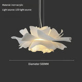 Postmodern Designer Pendant Light White Flower LED Hanging Lamp for Bedroom Restaurant Bar Store Lighting Indoor Petal Decor