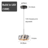 Luxury Black Natural Stone Pendant Lamp - High-end LED Bedside Chandelier