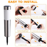 37.5*6cm Solar Garden Light Cylindrical Auto Lighting 6000k Exterior Lights Terraces Decoration Lantern Waterproof Outdoor